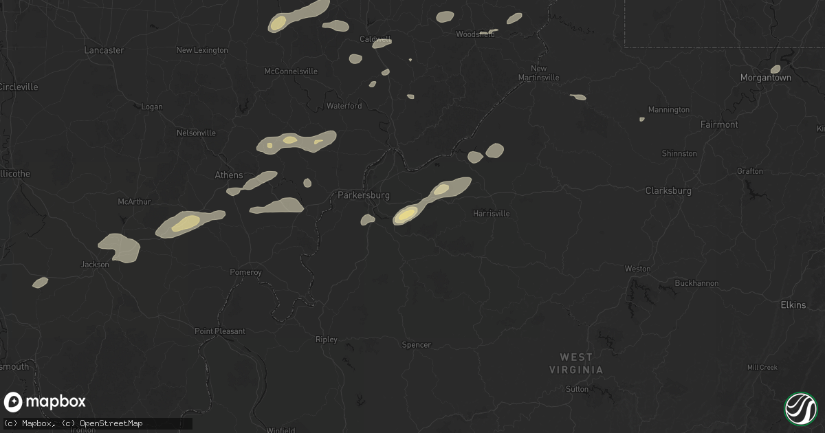 Hail map in Walker, WV on August 22, 2026