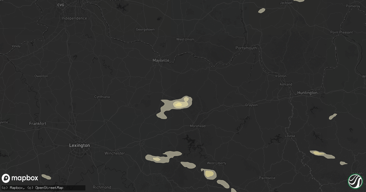Hail map in Wallingford, KY on August 22, 2026