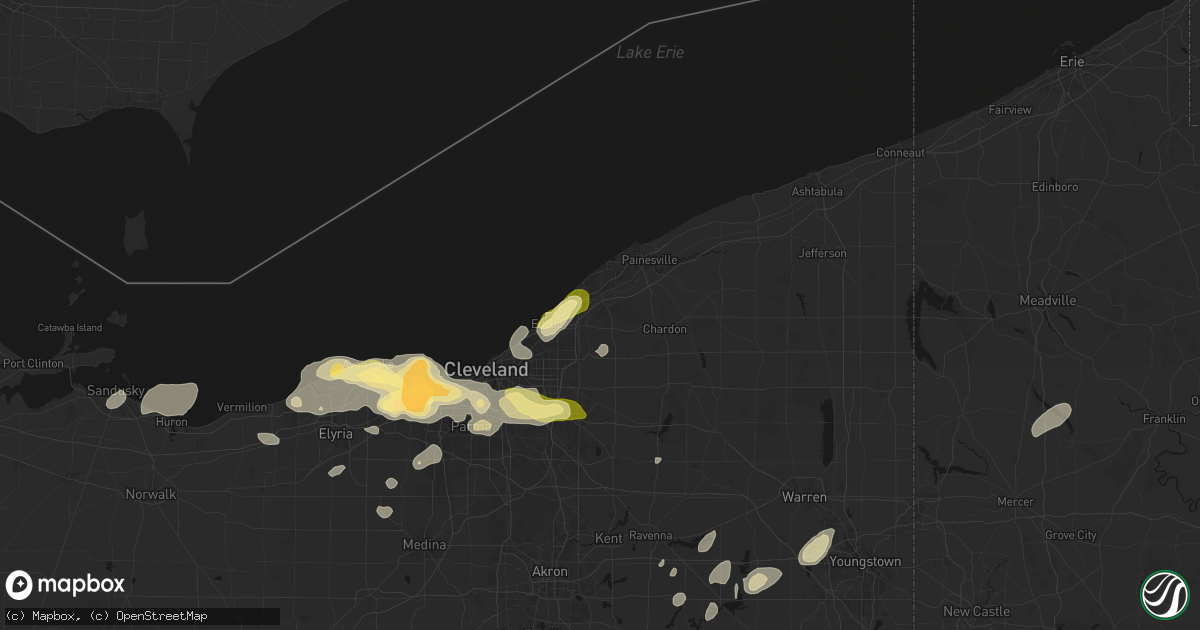 Hail map in Willoughby, OH on August 22, 2026