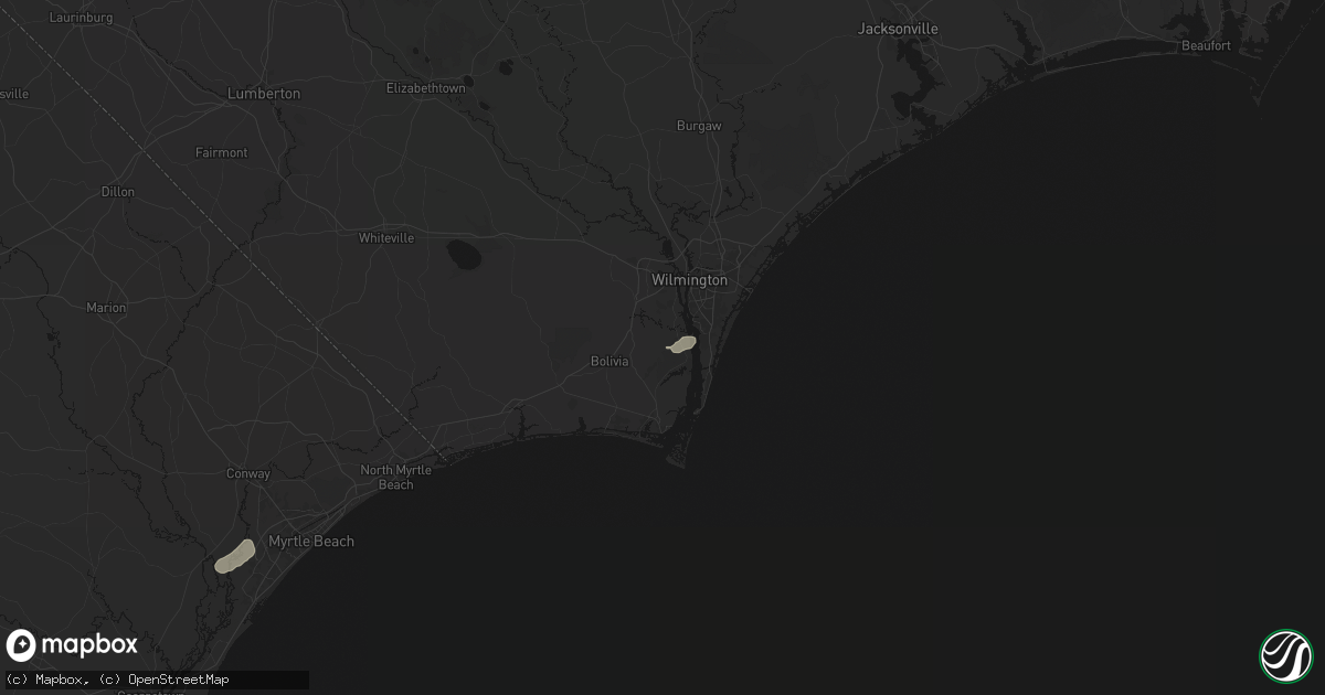 Hail map in Winnabow, NC on August 22, 2026