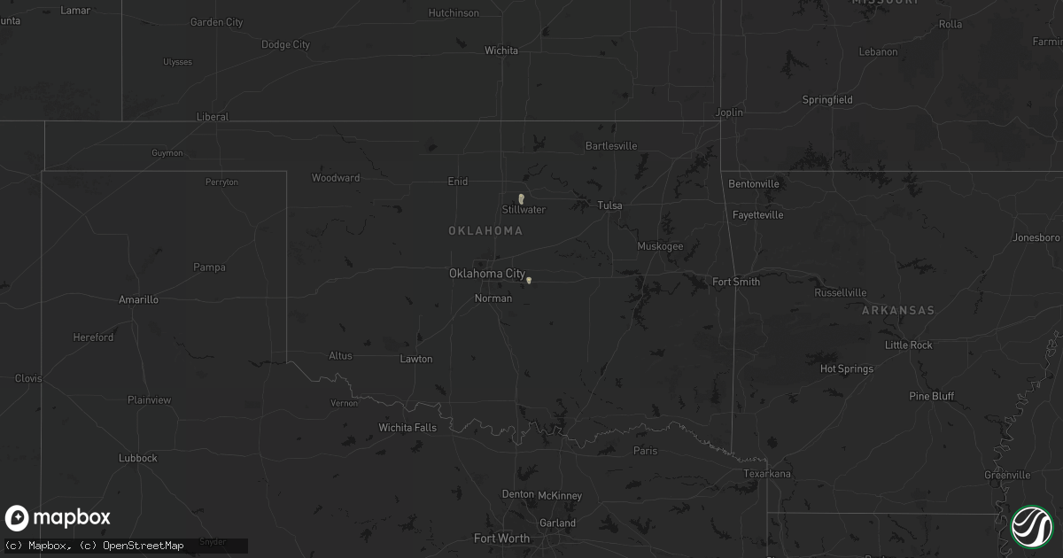 Hail map on August 22, 2026
