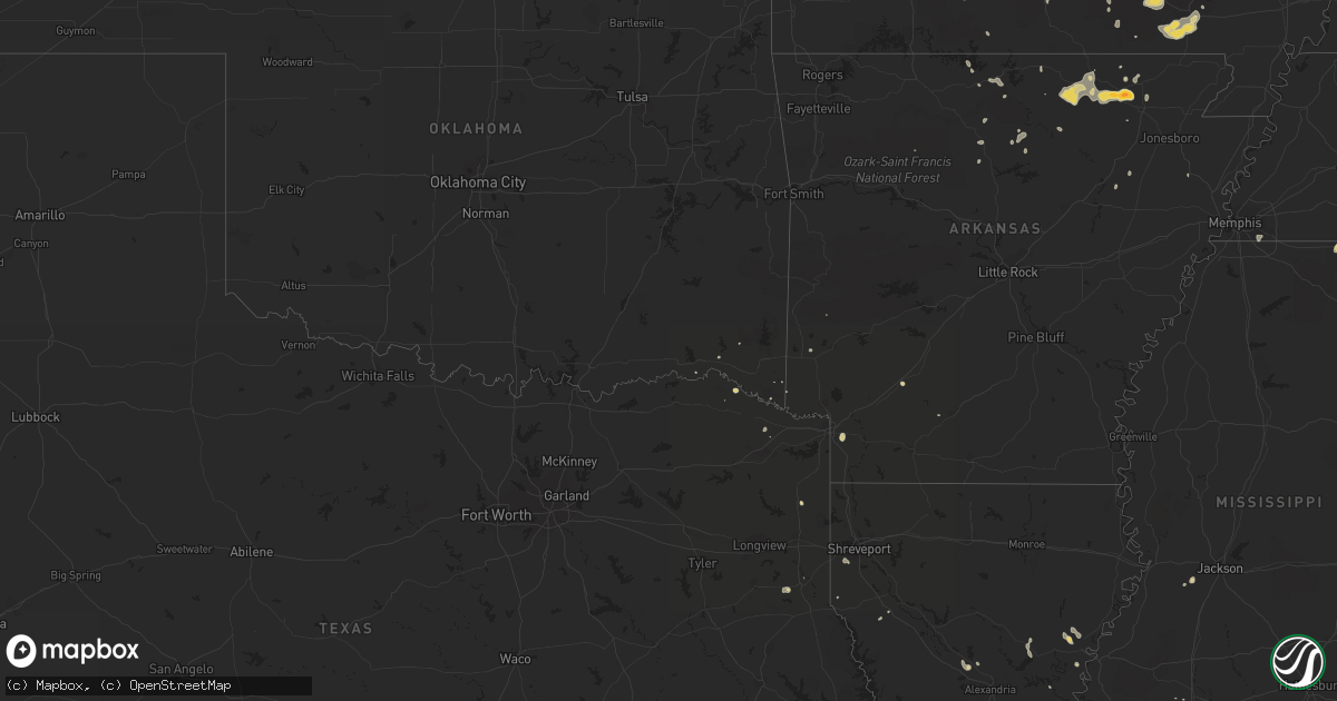 Hail map on August 23, 2011