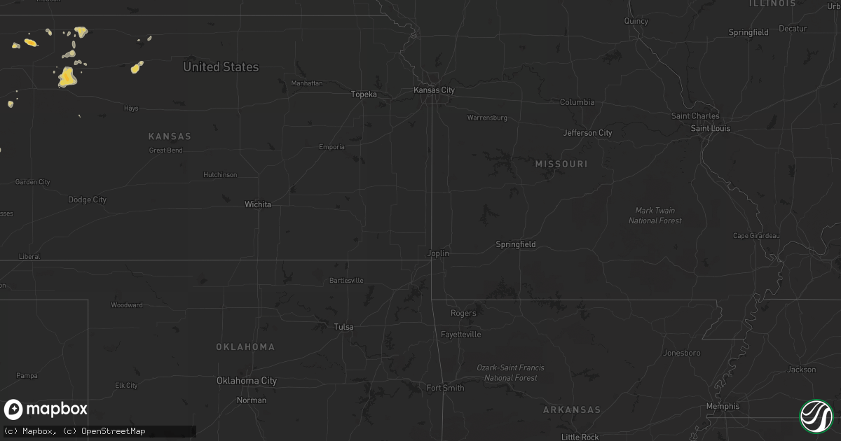 Hail map on August 23, 2012
