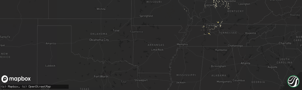 Hail map on August 23, 2014