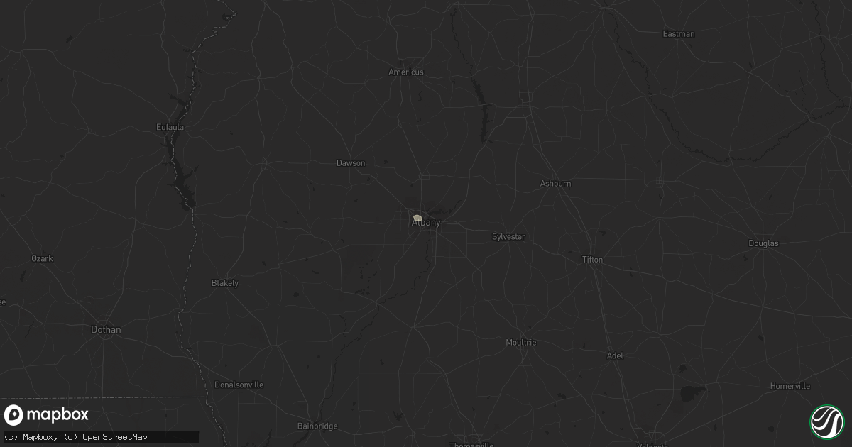 Hail map in Albany, GA on August 23, 2015