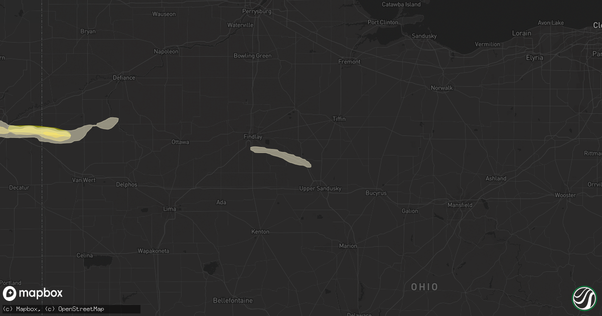 Hail map in Carey, OH on August 23, 2015