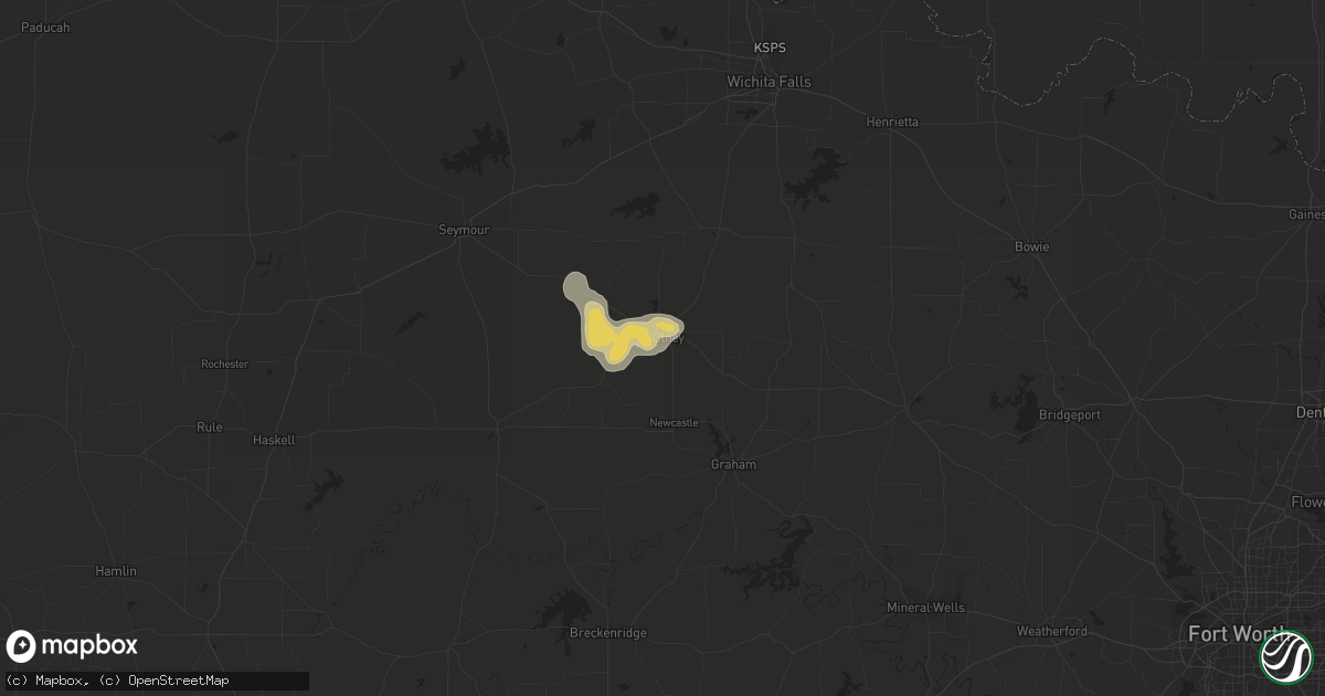 Hail map in Olney, TX on August 23, 2015