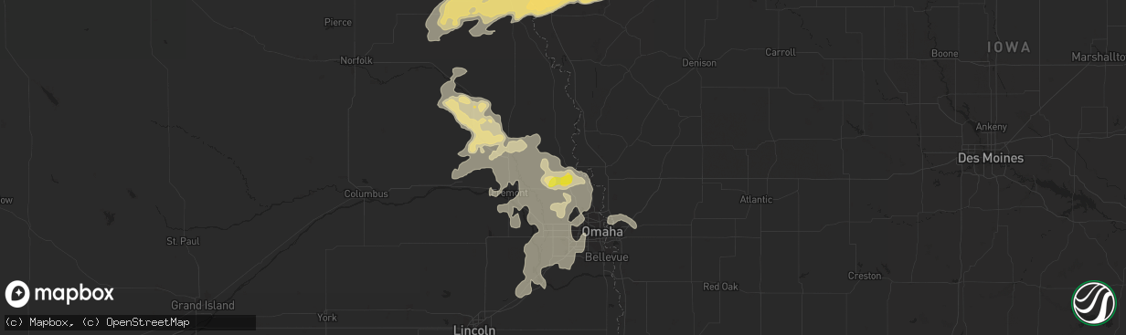 Hail map in Blair, NE on August 23, 2016