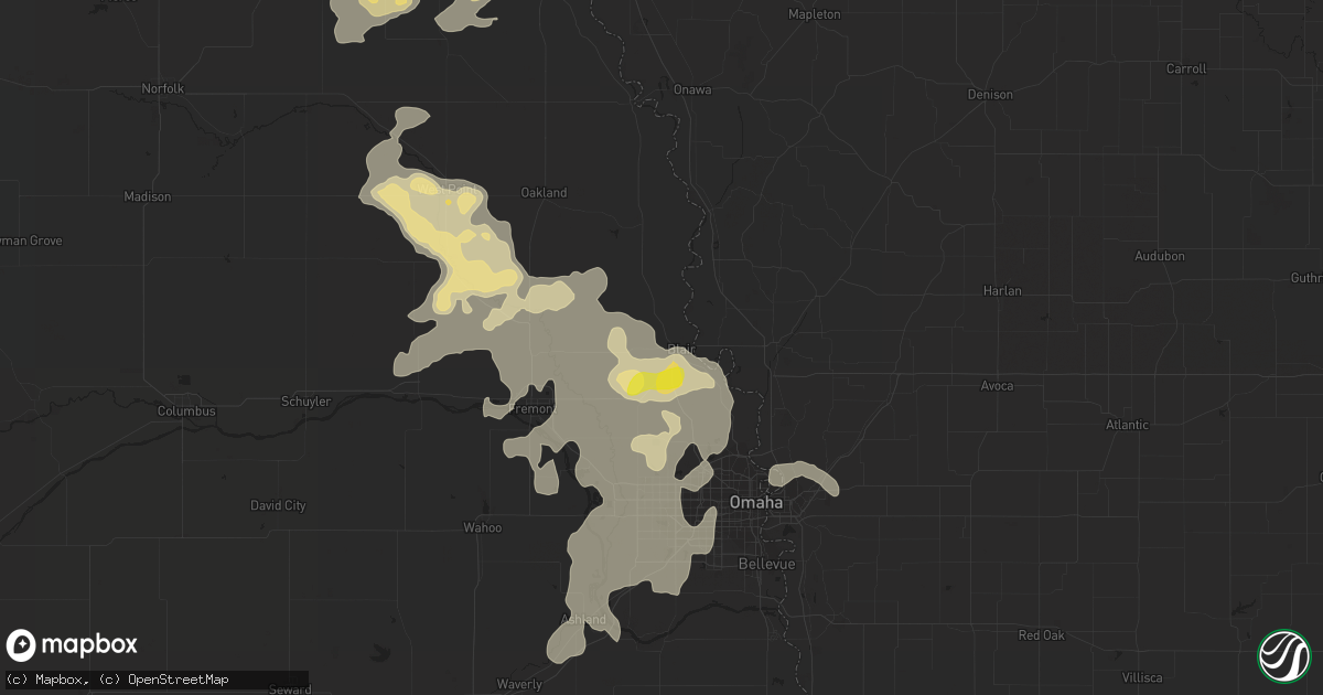 Hail map in Blair, NE on August 23, 2016