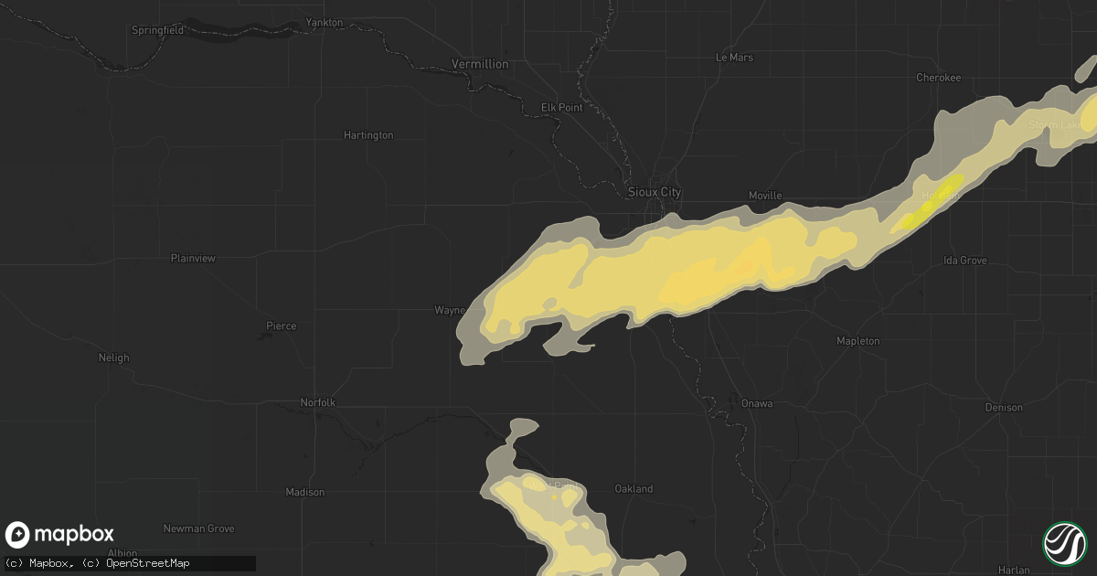 Hail map in Emerson, NE on August 23, 2016