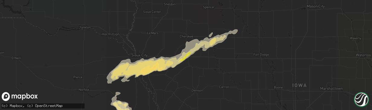 Hail map in Holstein, IA on August 23, 2016