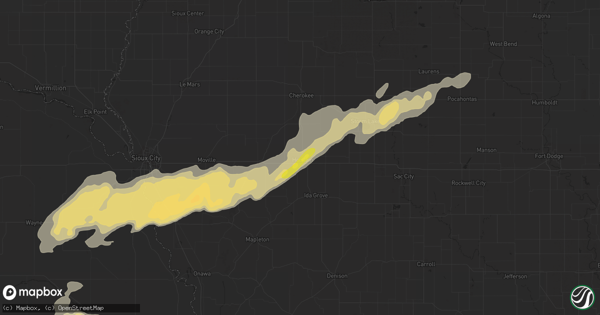 Hail map in Holstein, IA on August 23, 2016