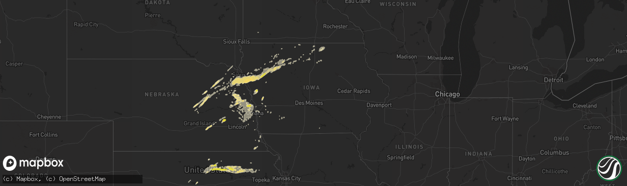 Hail map in Iowa on August 23, 2016