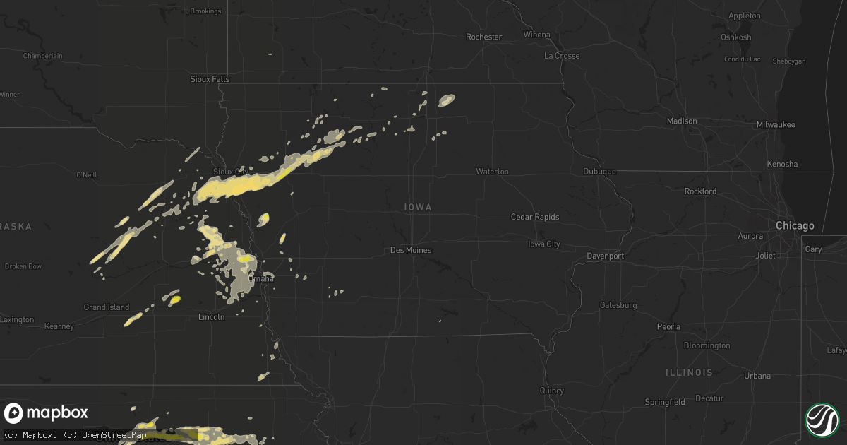 Hail map in Iowa on August 23, 2016