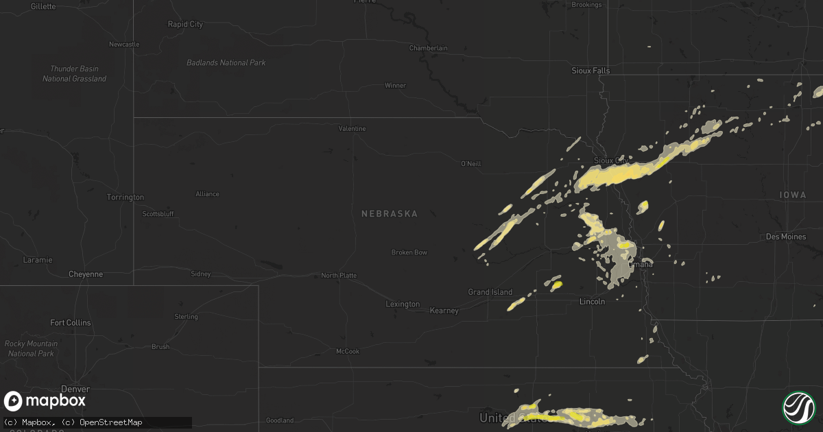 Hail map in Nebraska on August 23, 2016