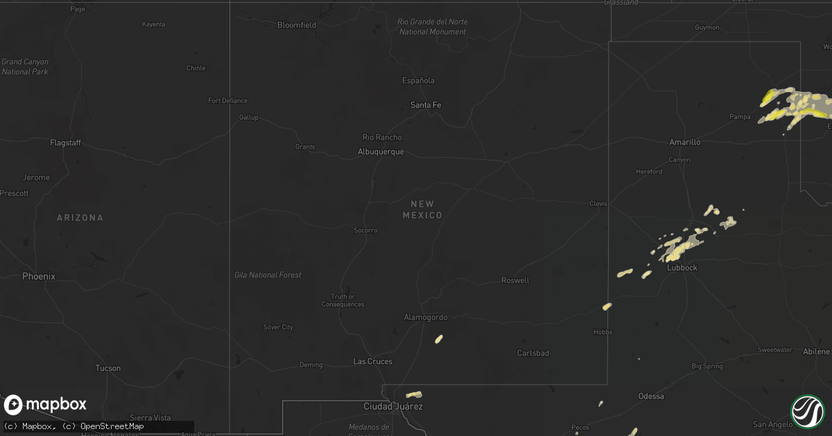 Hail map in New Mexico on August 23, 2016