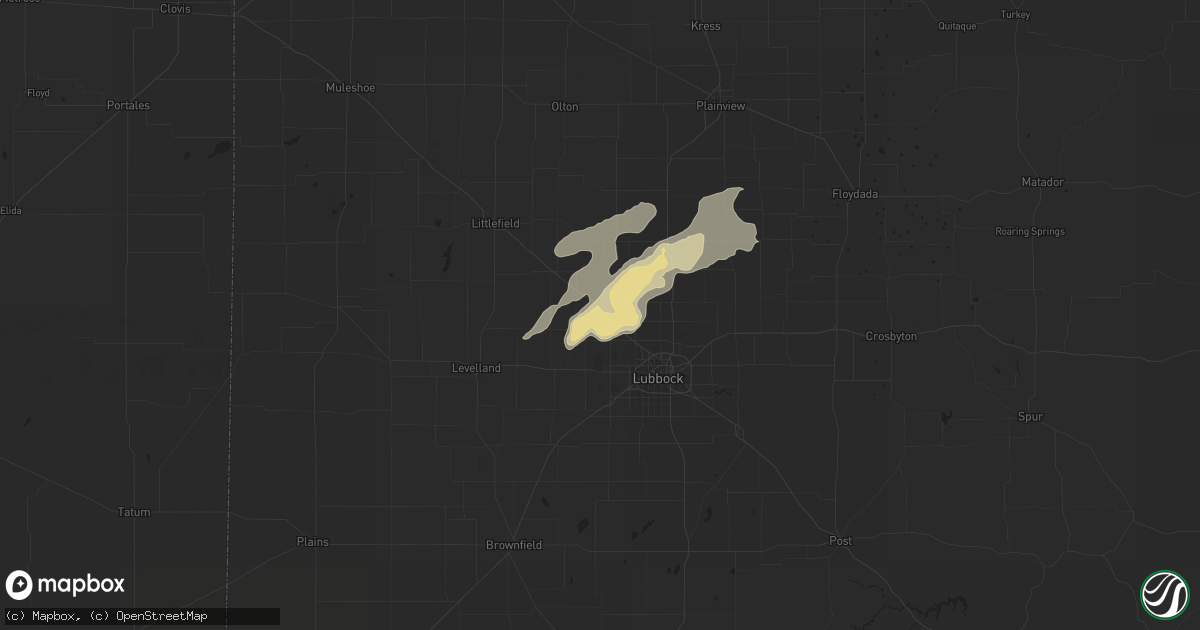 Hail map in Shallowater, TX on August 23, 2016