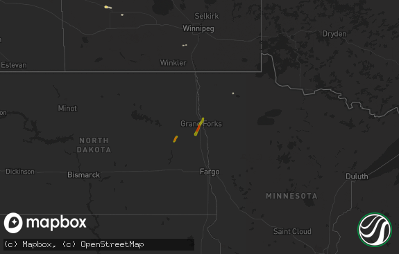 Hail map preview on 08-23-2016