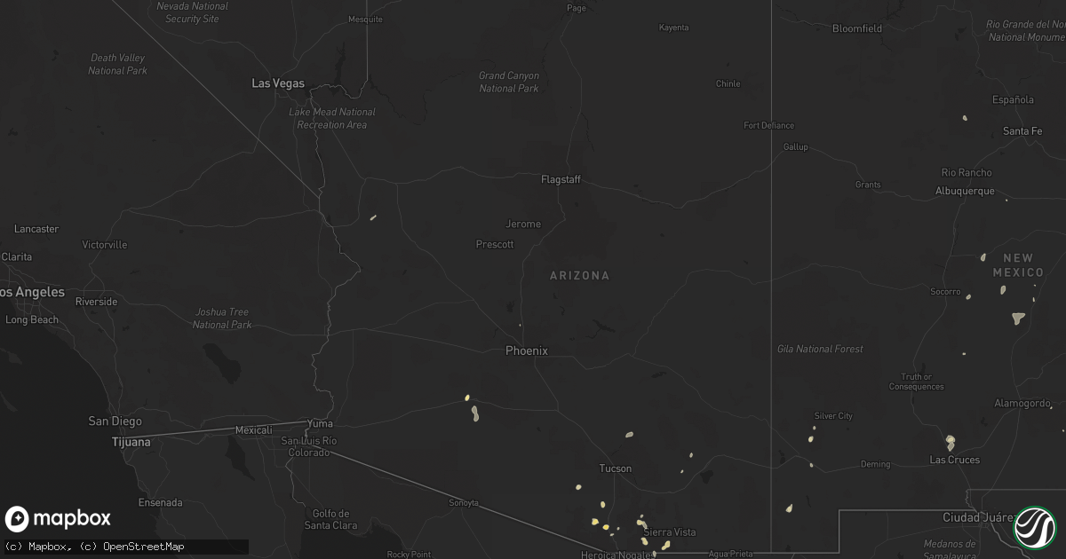 Hail map in Arizona on August 23, 2017