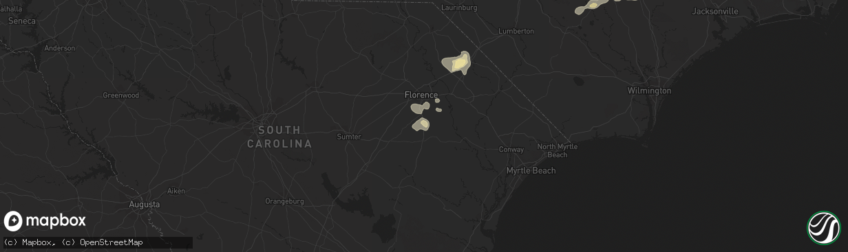 Hail map in Coward, SC on August 23, 2017