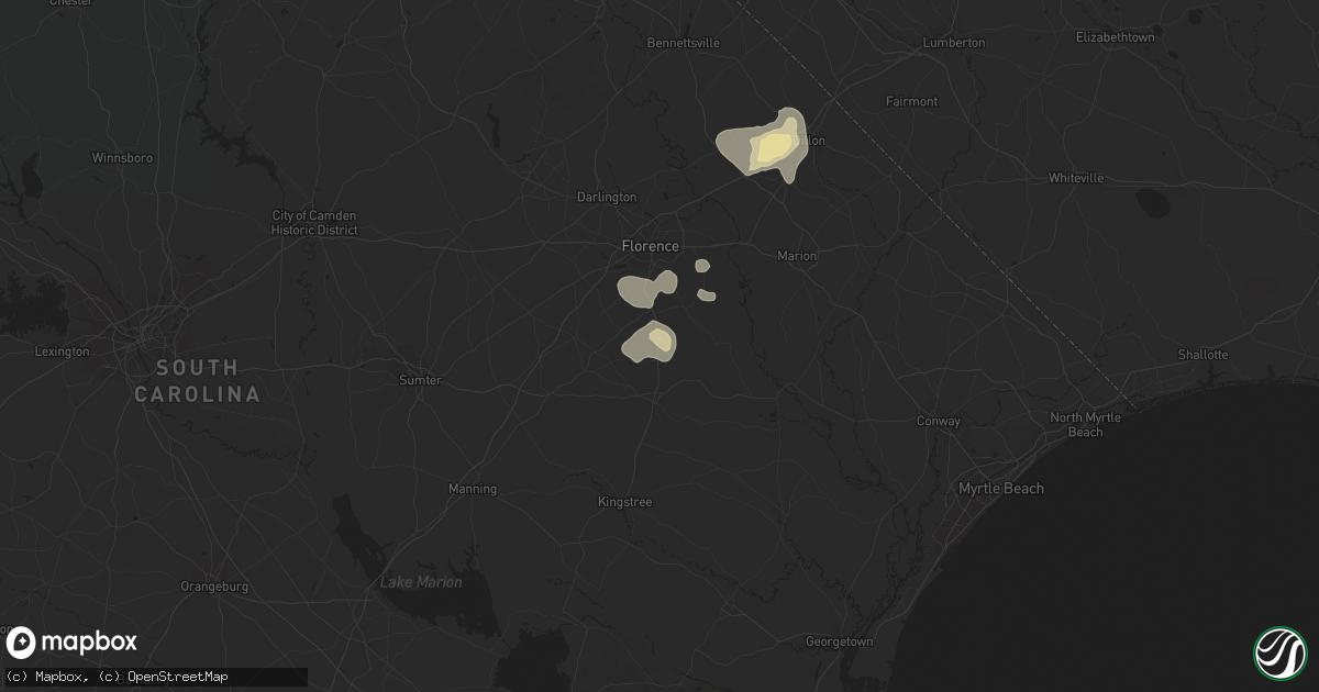 Hail map in Coward, SC on August 23, 2017