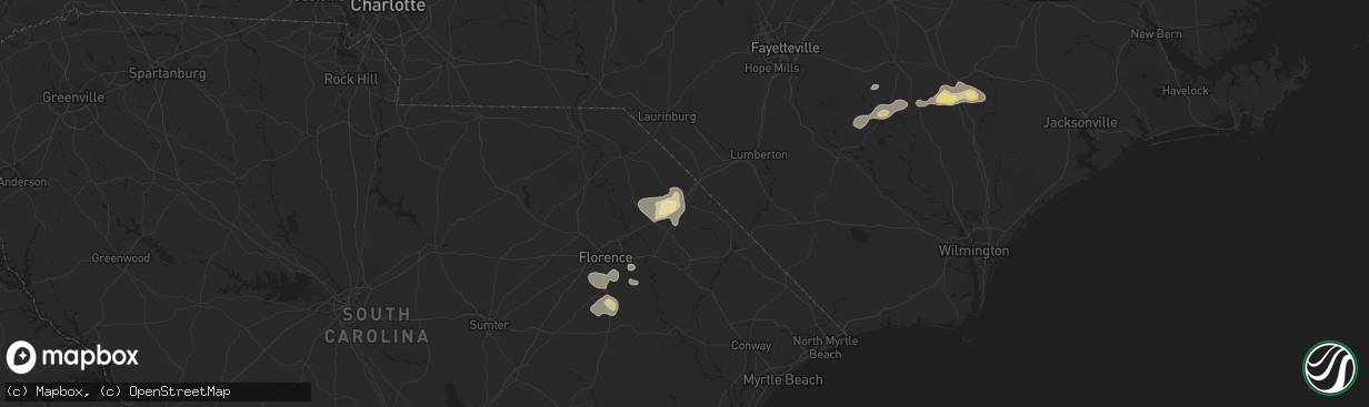 Hail map in Dillon, SC on August 23, 2017