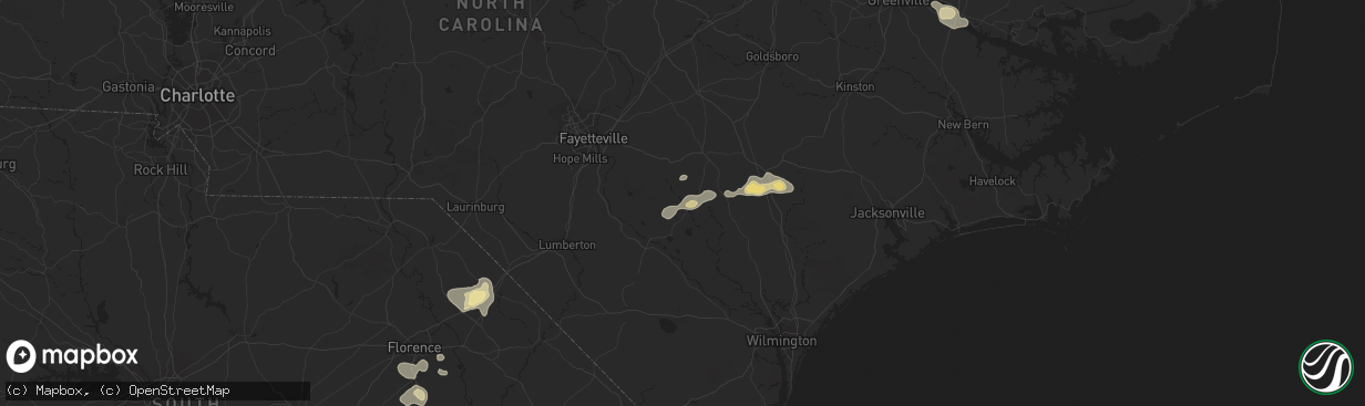 Hail map in Garland, NC on August 23, 2017