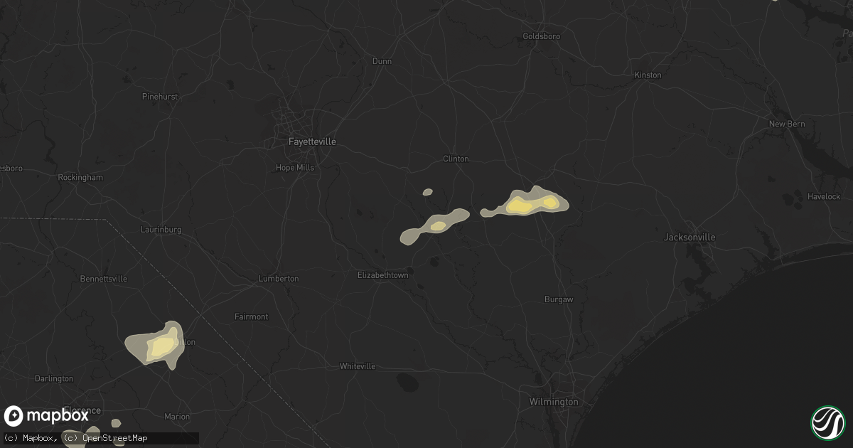 Hail map in Garland, NC on August 23, 2017