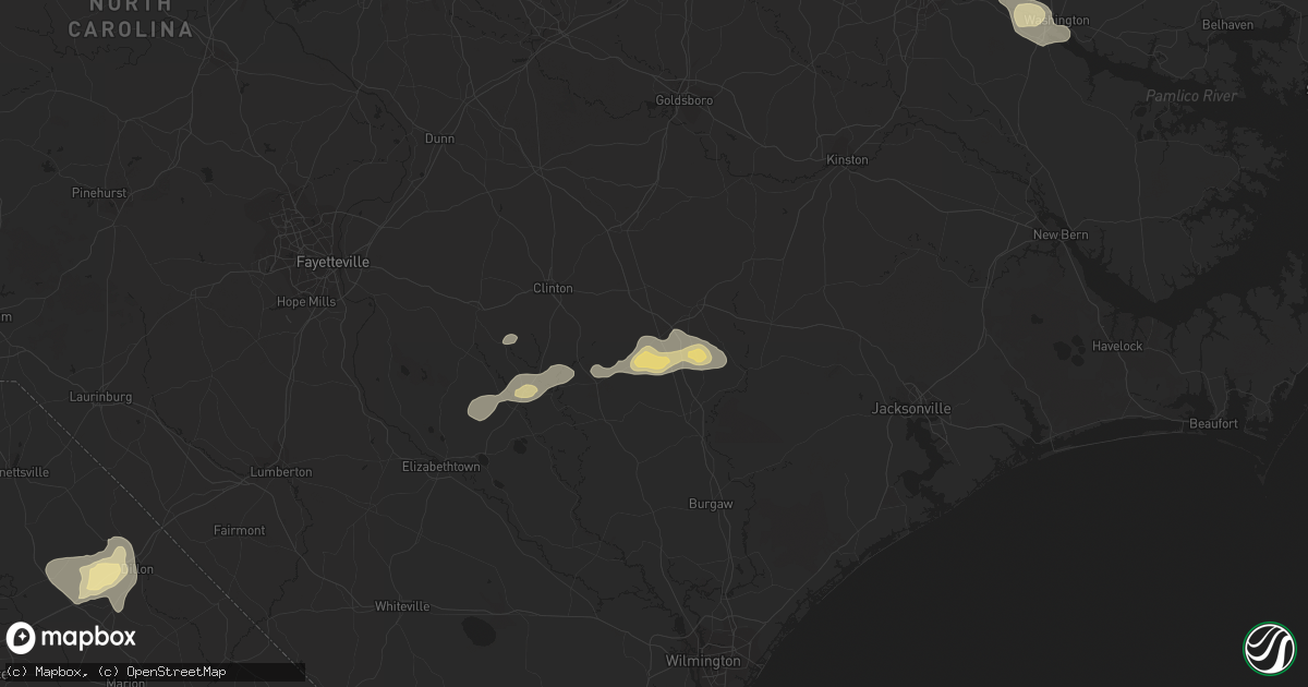 Hail map in Magnolia, NC on August 23, 2017