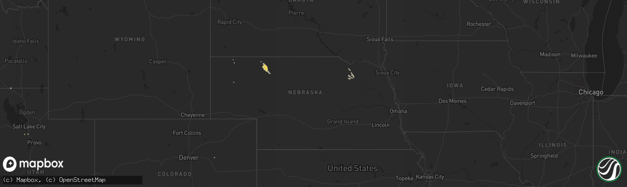 Hail map in Nebraska on August 23, 2017