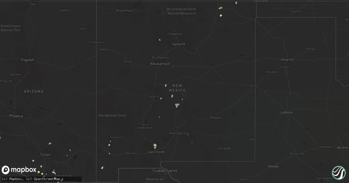 Hail map in New Mexico on August 23, 2017