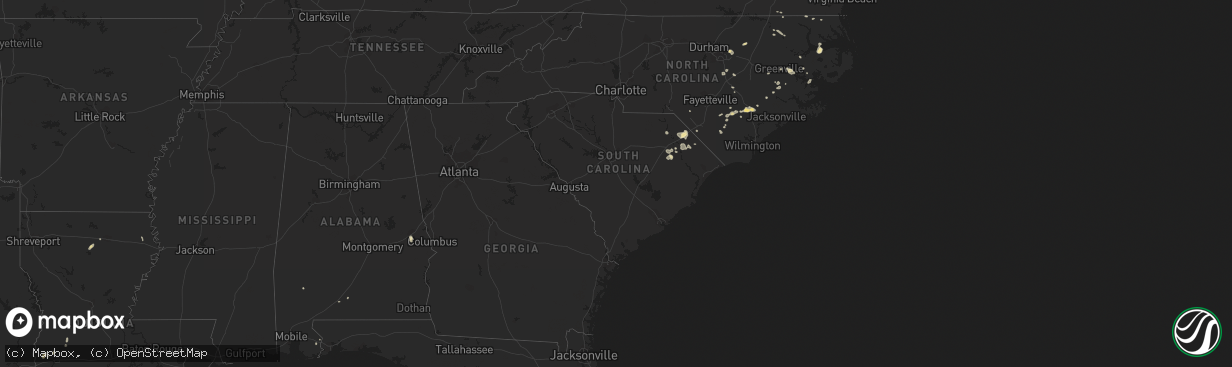 Hail map in South Carolina on August 23, 2017