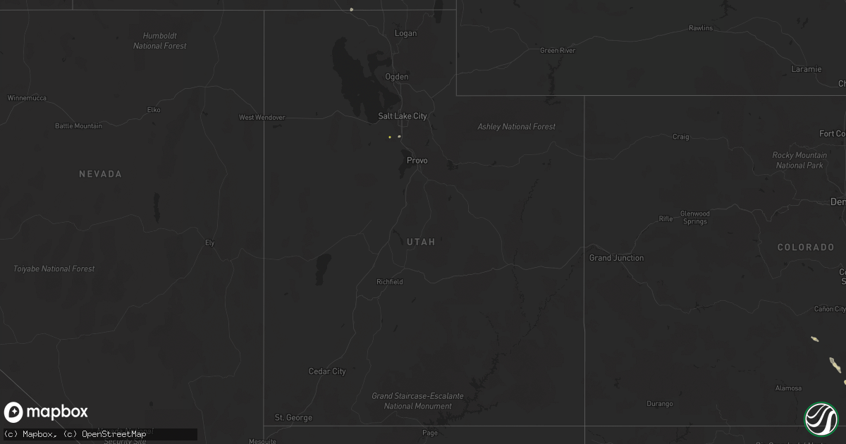 Hail map in Utah on August 23, 2017