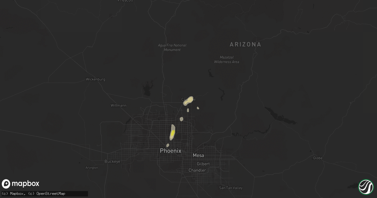 Hail map in Carefree, AZ on August 23, 2018