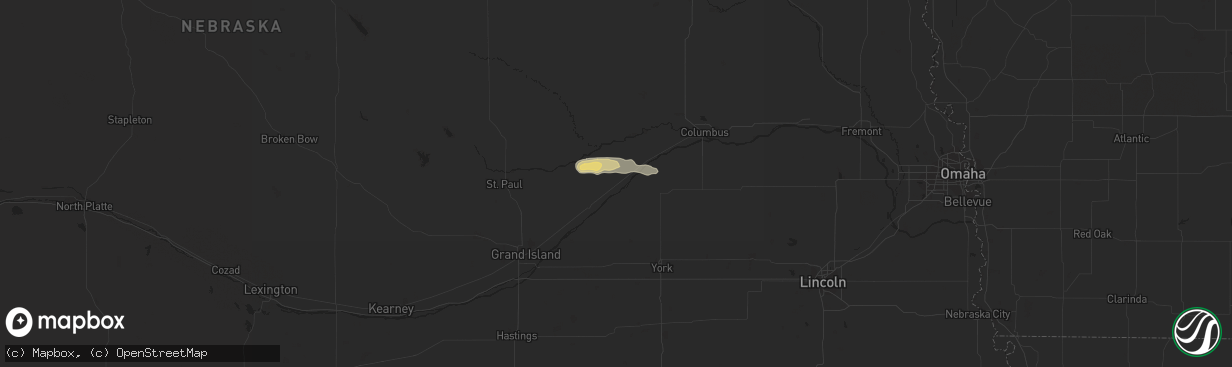 Hail map in Clarks, NE on August 23, 2018