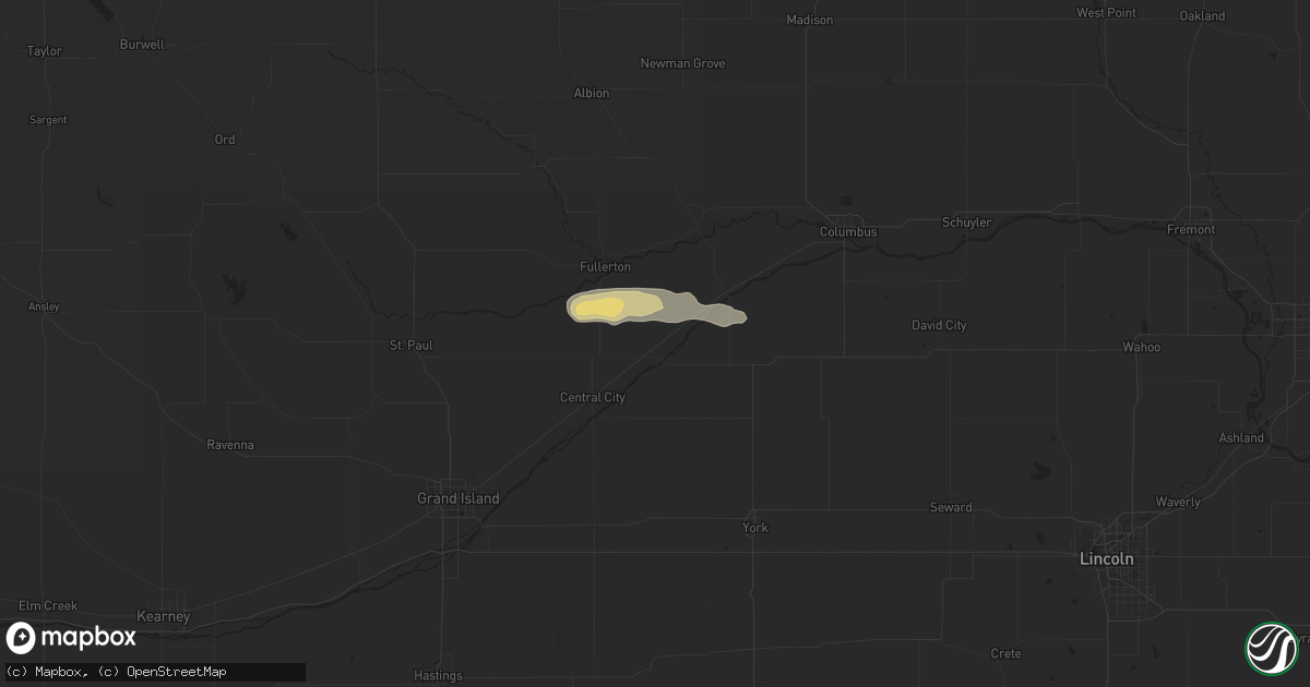 Hail map in Clarks, NE on August 23, 2018