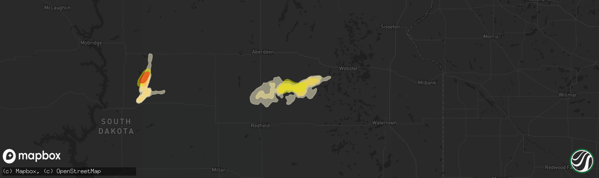 Hail map in Conde, SD on August 23, 2018