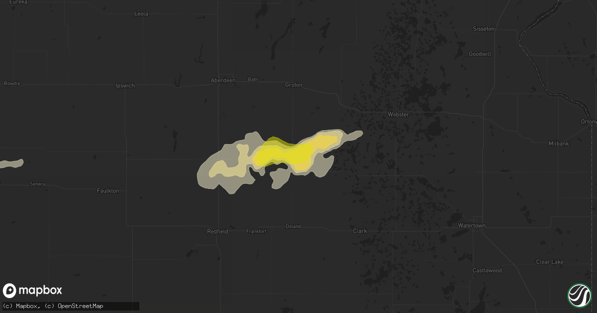 Hail map in Conde, SD on August 23, 2018