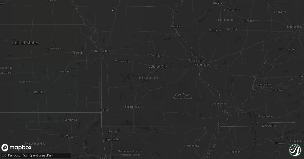 Hail map in Missouri on August 23, 2018