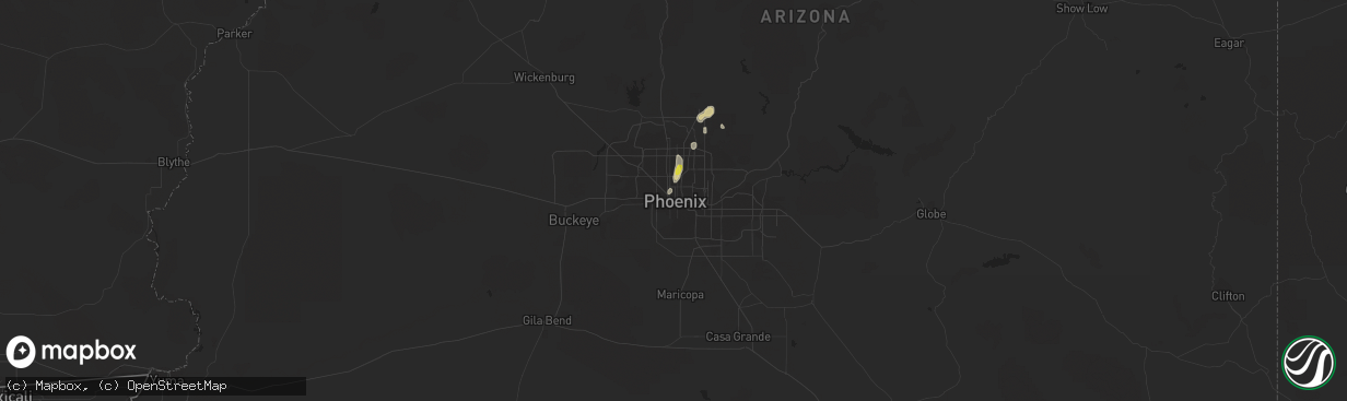 Hail map in Phoenix, AZ on August 23, 2018