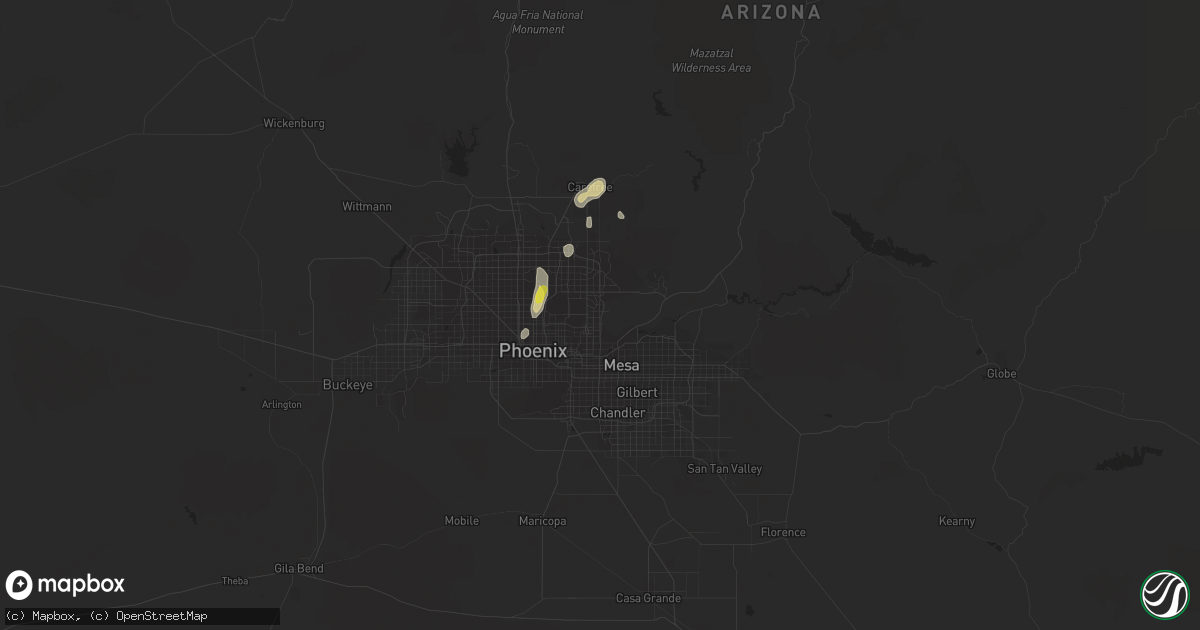 Hail map in Scottsdale, AZ on August 23, 2018