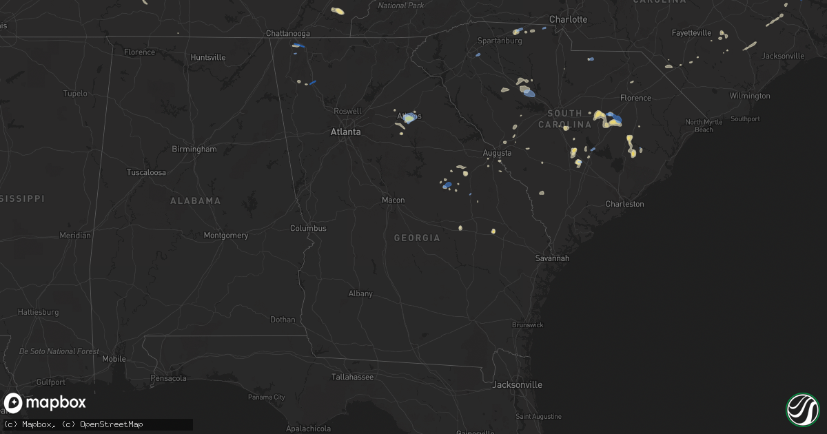 Hail map in Georgia on August 23, 2019