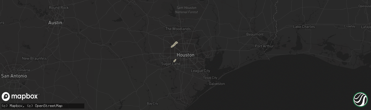 Hail map in Houston, TX on August 23, 2019