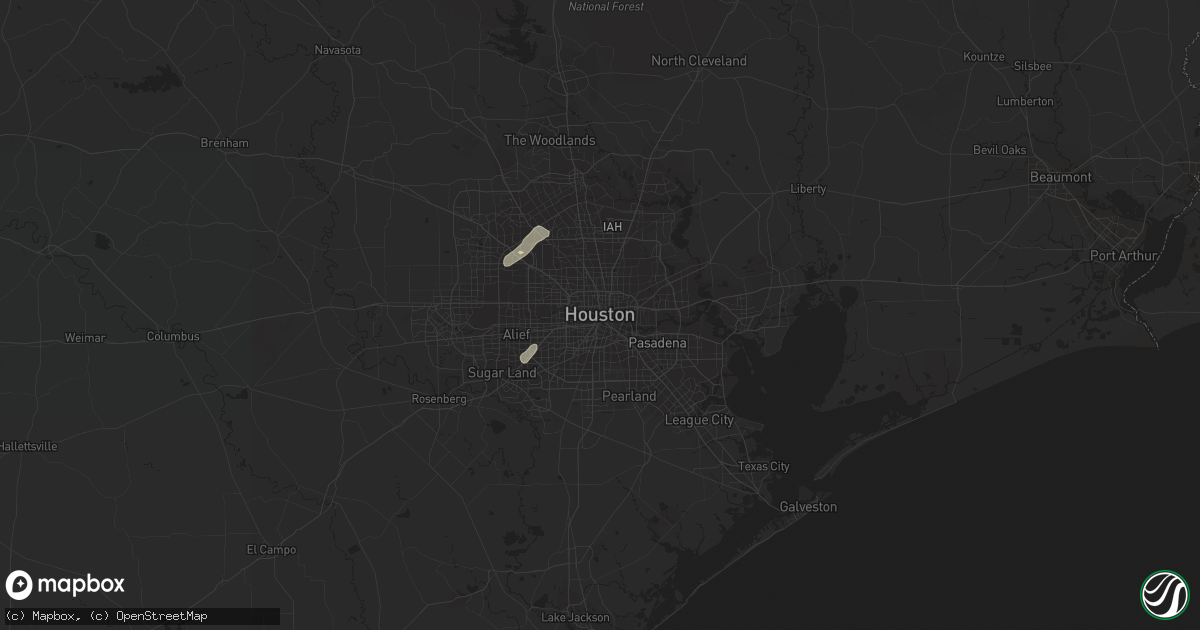Hail map in Houston, TX on August 23, 2019