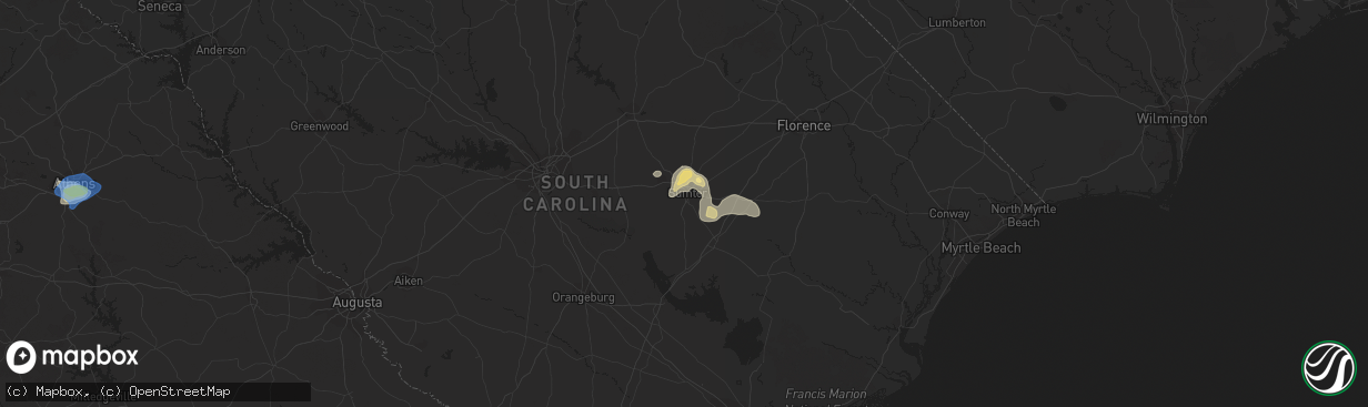 Hail map in Sumter, SC on August 23, 2019