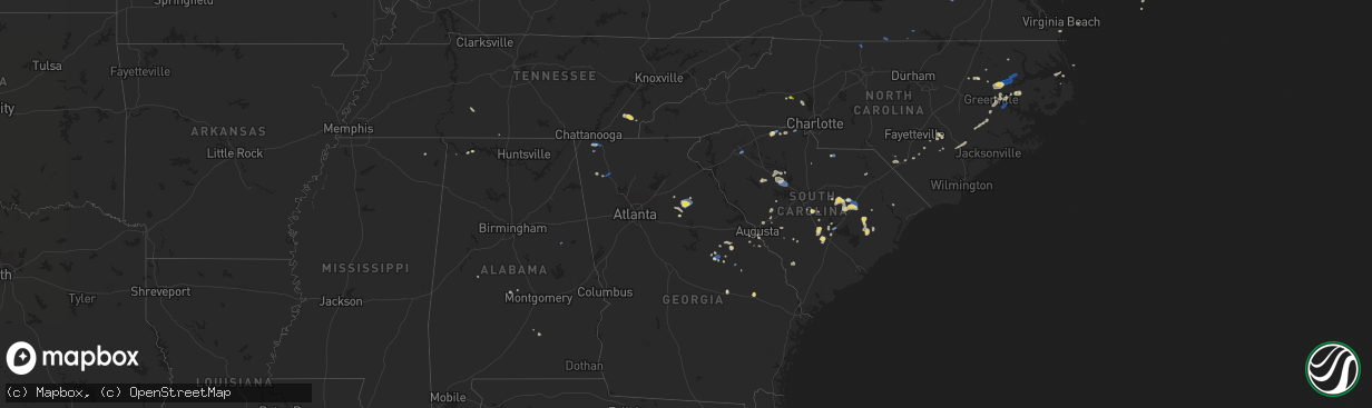 Hail map on August 23, 2019