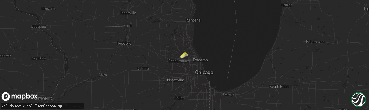 Hail map in Arlington Heights, IL on August 23, 2020