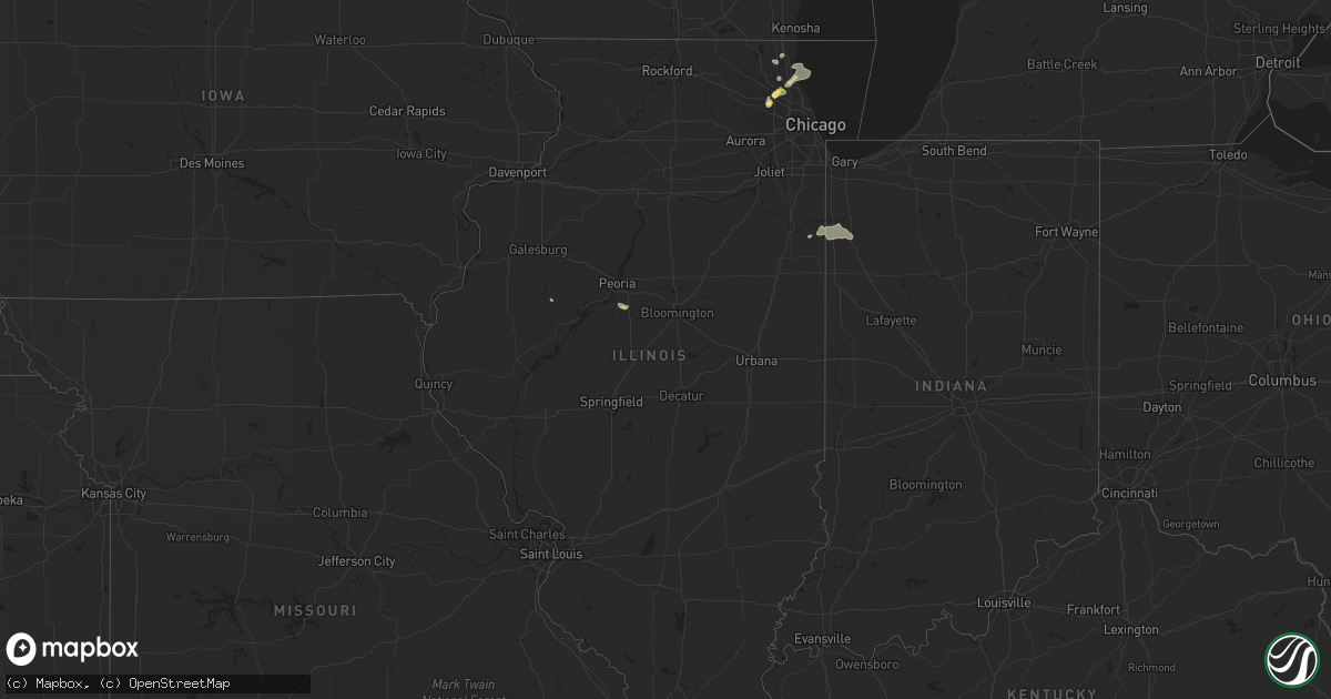 Hail map in Illinois on August 23, 2020