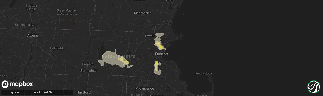 Hail map in Melrose, MA on August 23, 2020