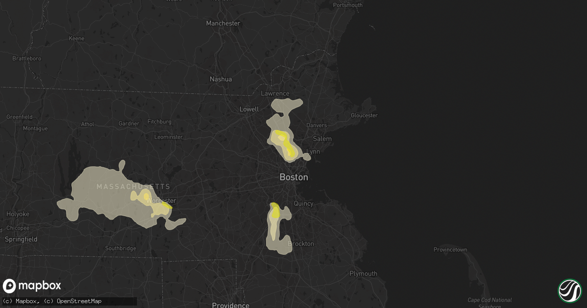 Hail map in Melrose, MA on August 23, 2020